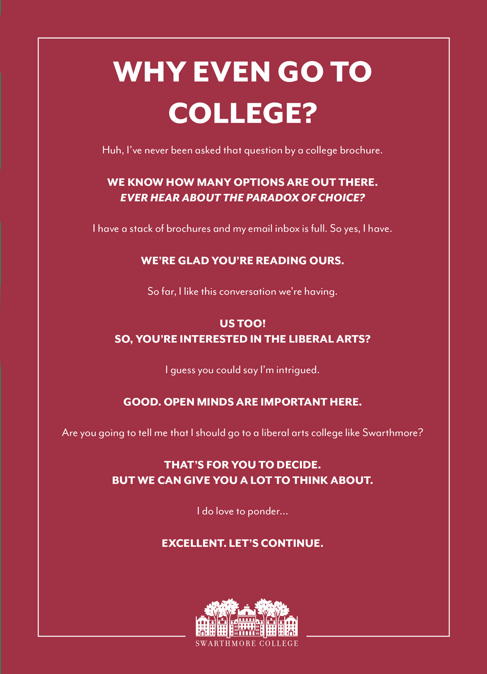 Swarthmore Admissions Viewbook 2022-2023 cover