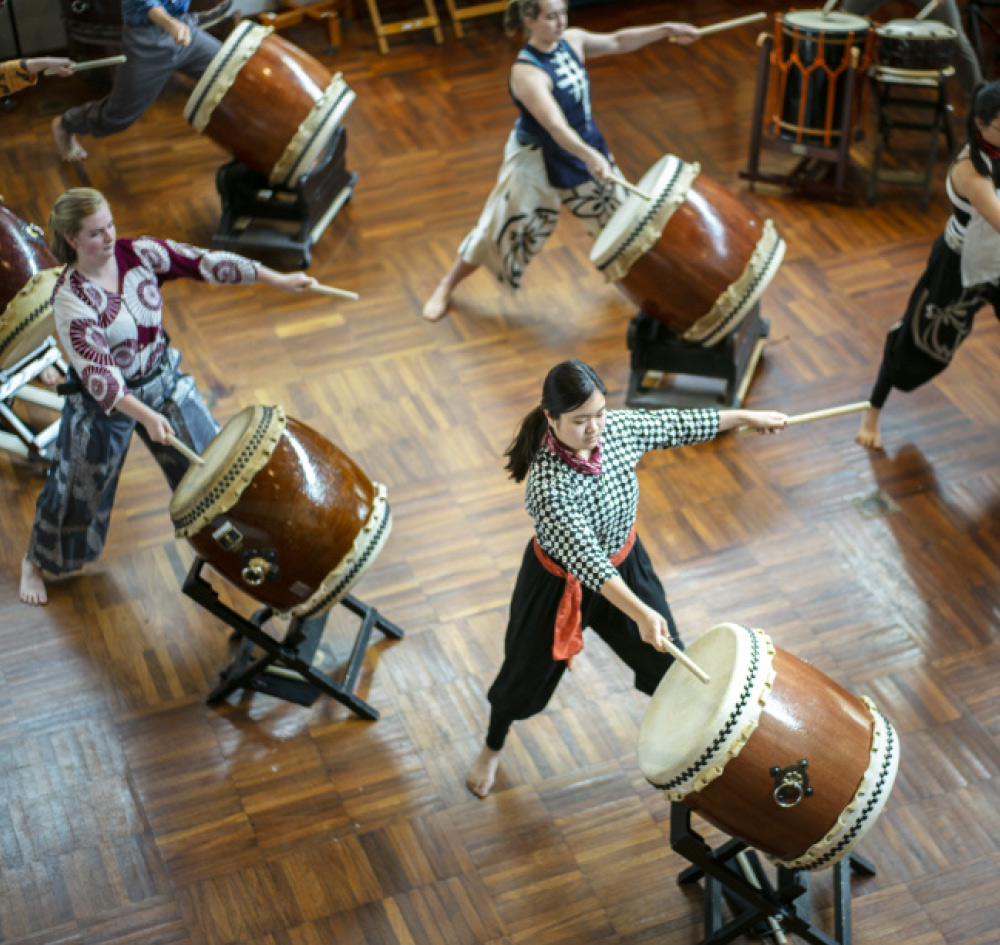 students playing drums