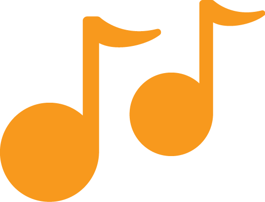 Orange music notes