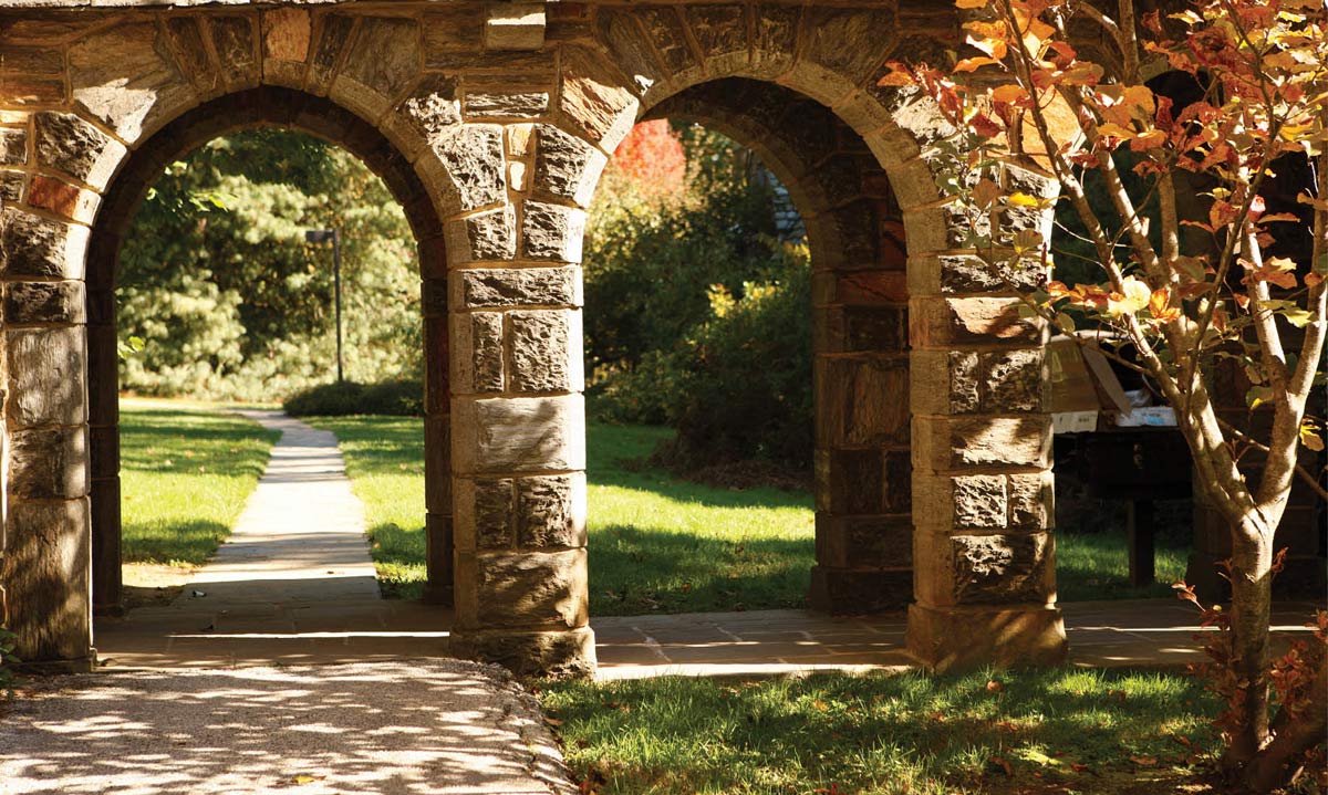 sidewalk on Swarthmore campus