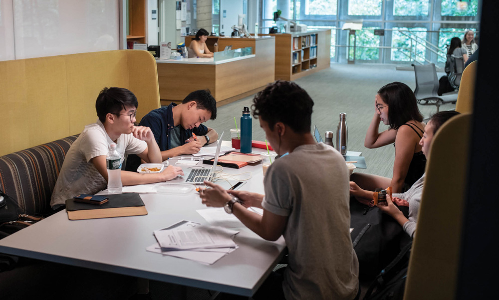 group of students working on an assignment together