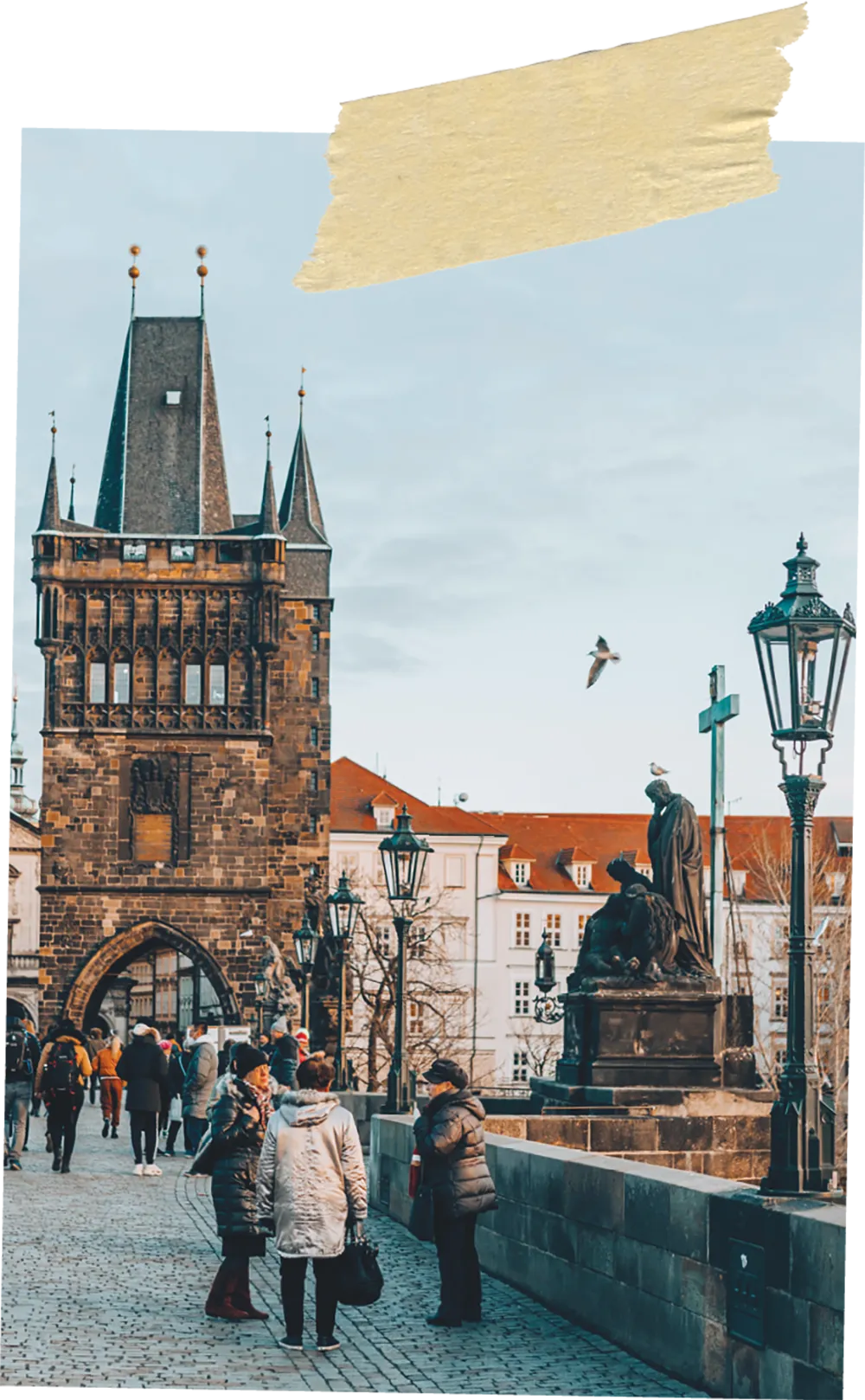 people walking on streets in Prague