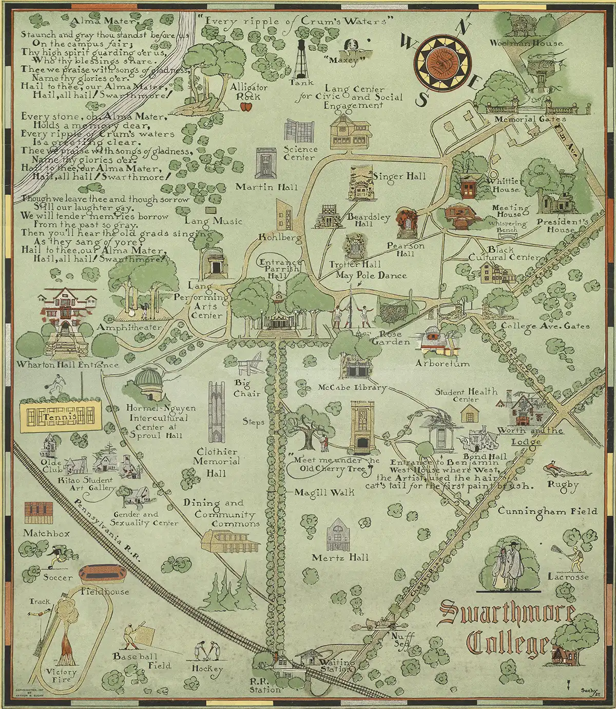 map of a creative interpretation of Swarthmore