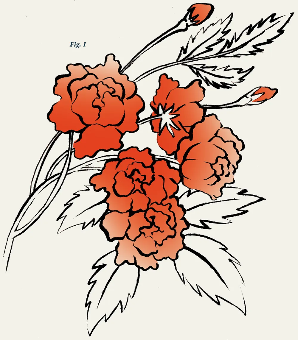 Fig. 1: a digital illustration of Lady Banks’ Roses