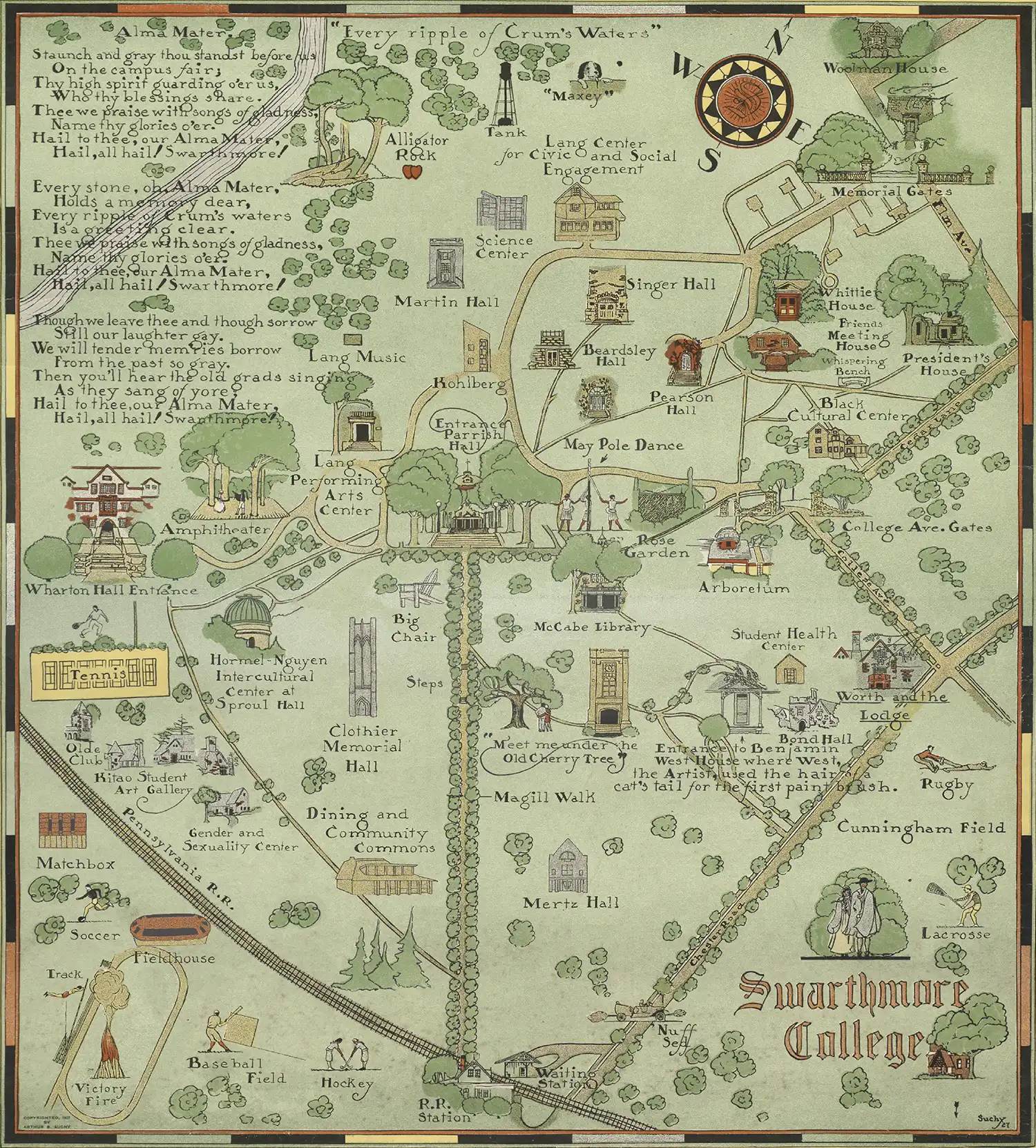 map of a creative interpretation of Swarthmore